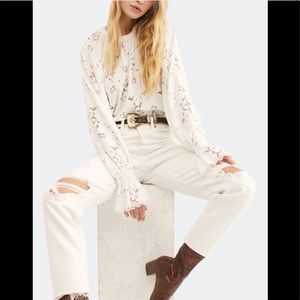 Free People Olivia Lace Tee